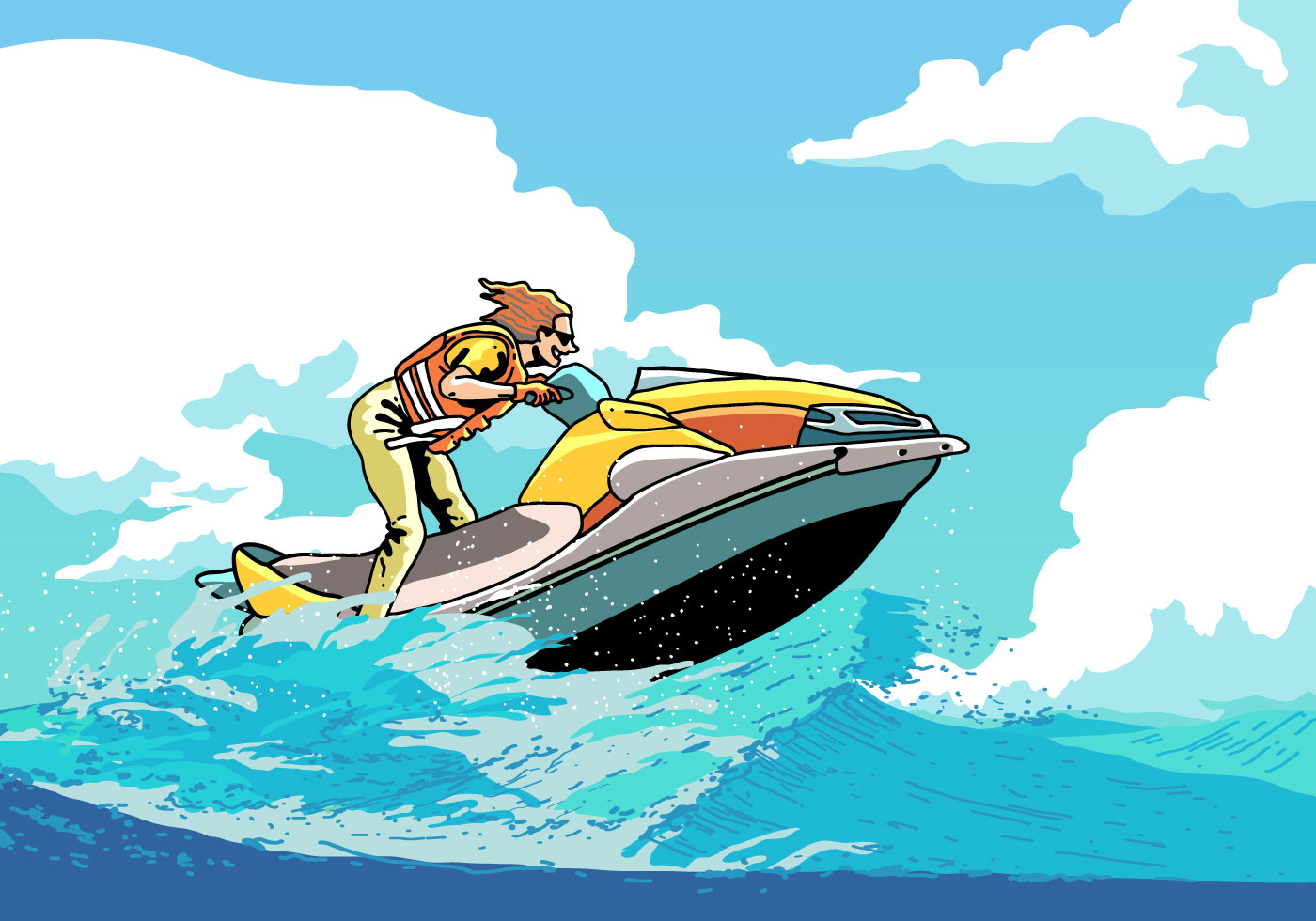 Jet Ski Extreme Sport 127353 Vector Art at Vecteezy