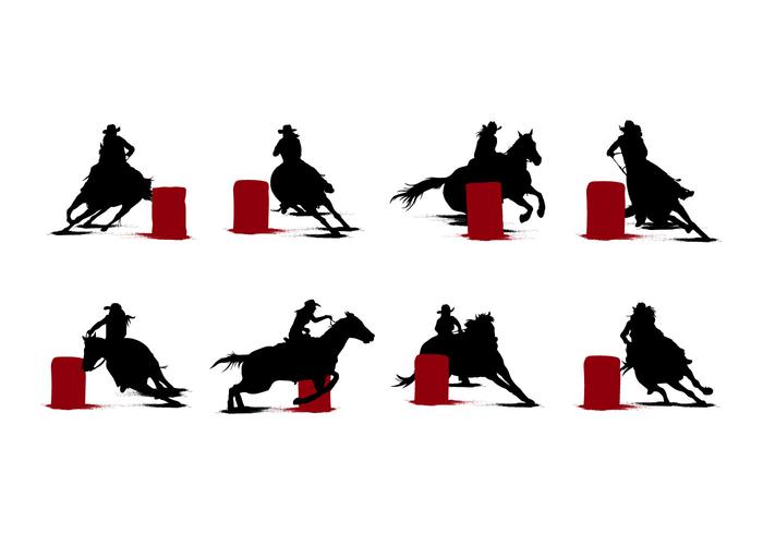 Free Barrel Racing Silhouettes Vector