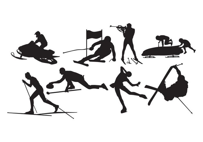 Free Winter Sport Silhouette Vector Free Winter Sport Silhouette Vector