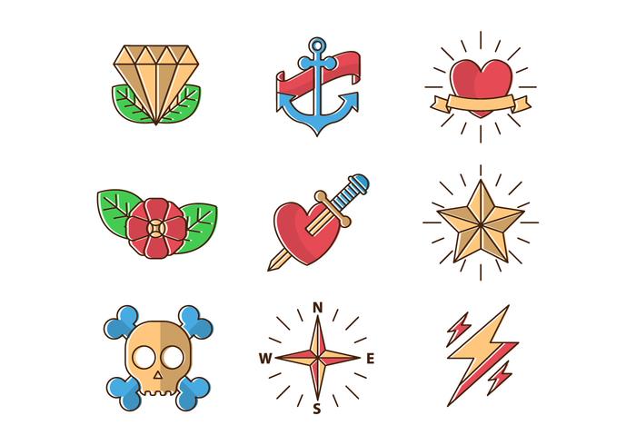 Free Old School Tattoos Vector Free Old School Tattoos Vector