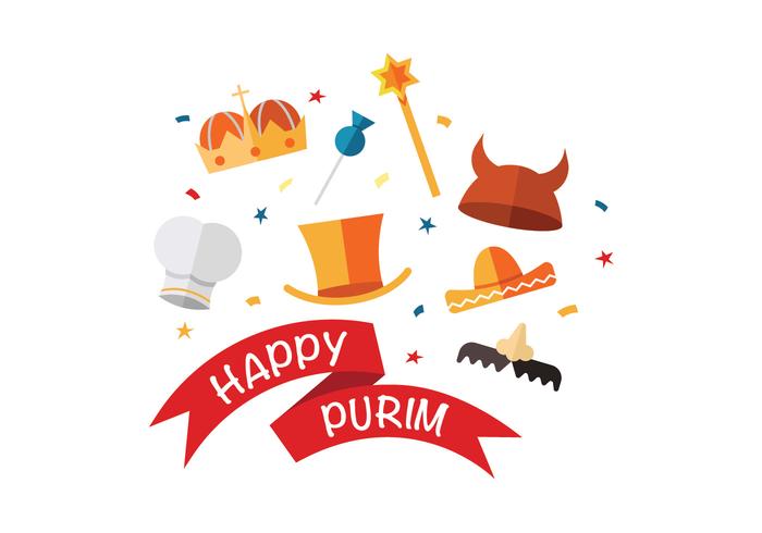 Happy vectoriales purim iconos vector