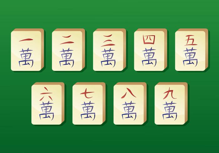 Iconos de vector de Mahjong