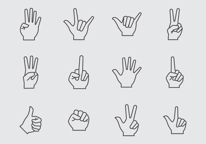 Free Hand Gesture Icons Vector Free Hand Gesture Icons Vector