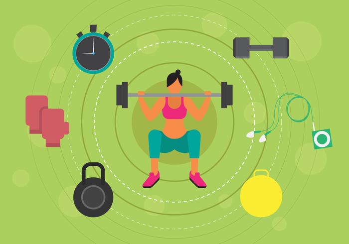 Free Woman Doing Squat Workout Illustration Free Woman Doing Squat Workout Illustration
