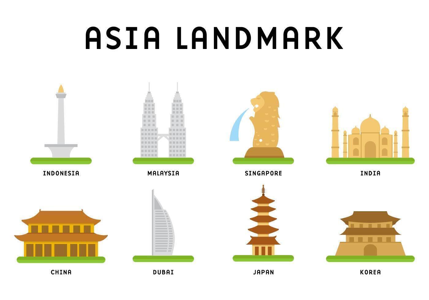 Free Asia Landmark Vector Free Asia Landmark Vector