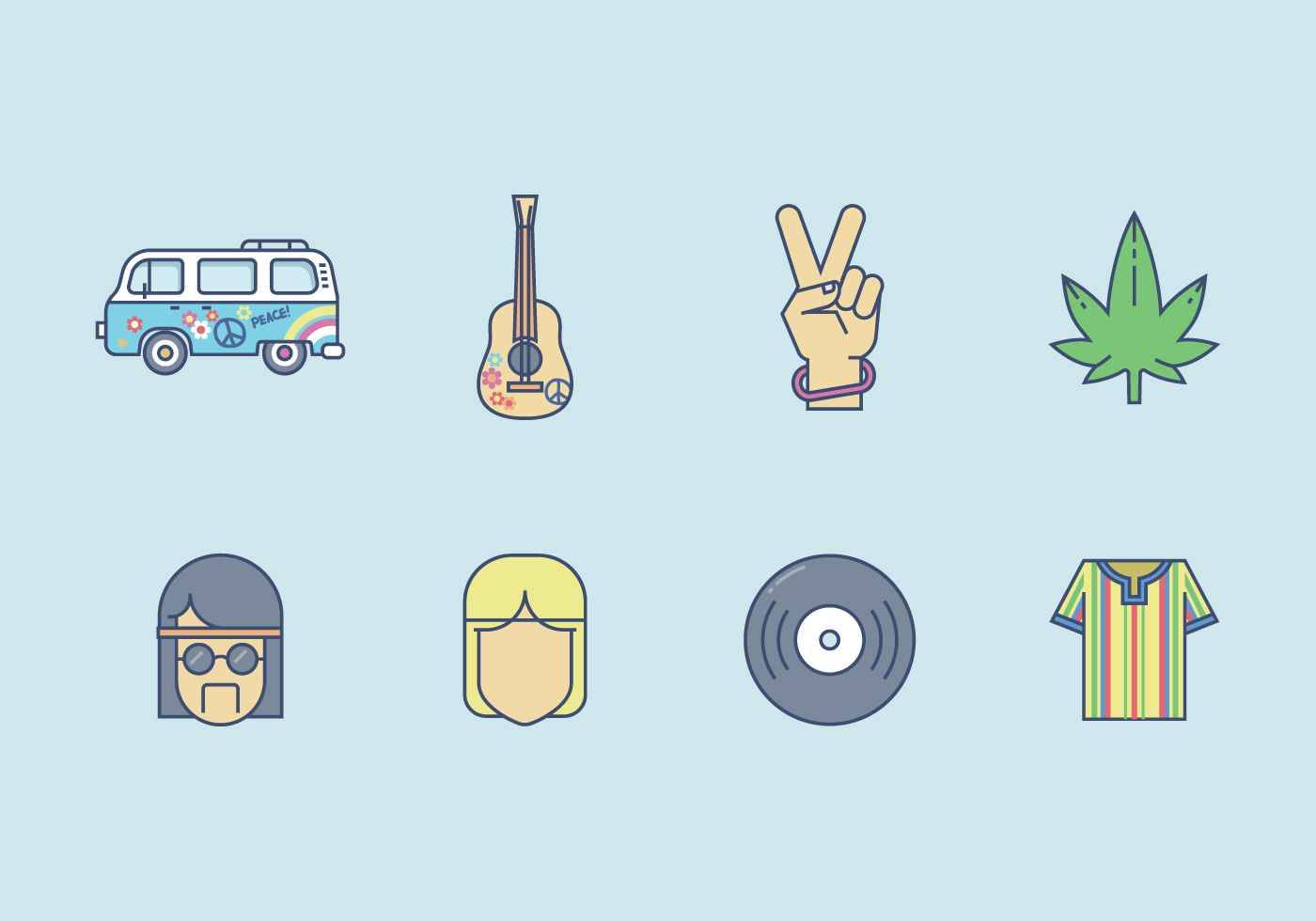 Download Free Hippie Vector for free.