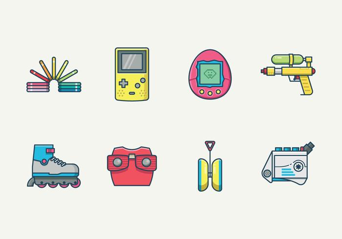 Retro Kid Toys Vector