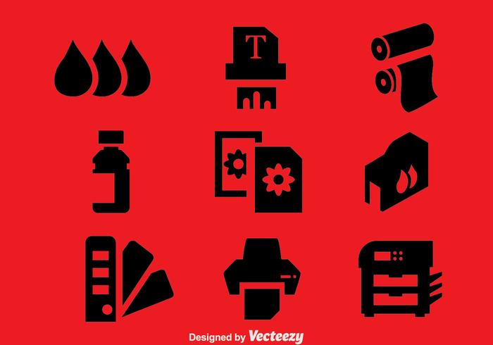 Printer Element Icons Vector Printer Element Icons Vector