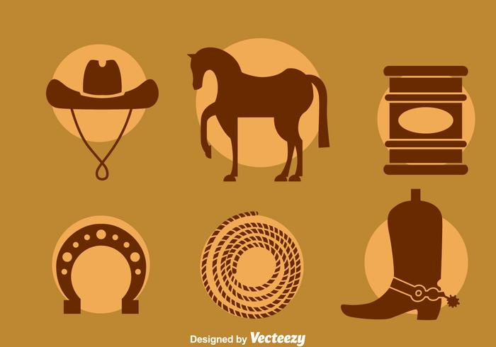 Barrel Racing Element Icons Vector Barrel Racing Element Icons Vector