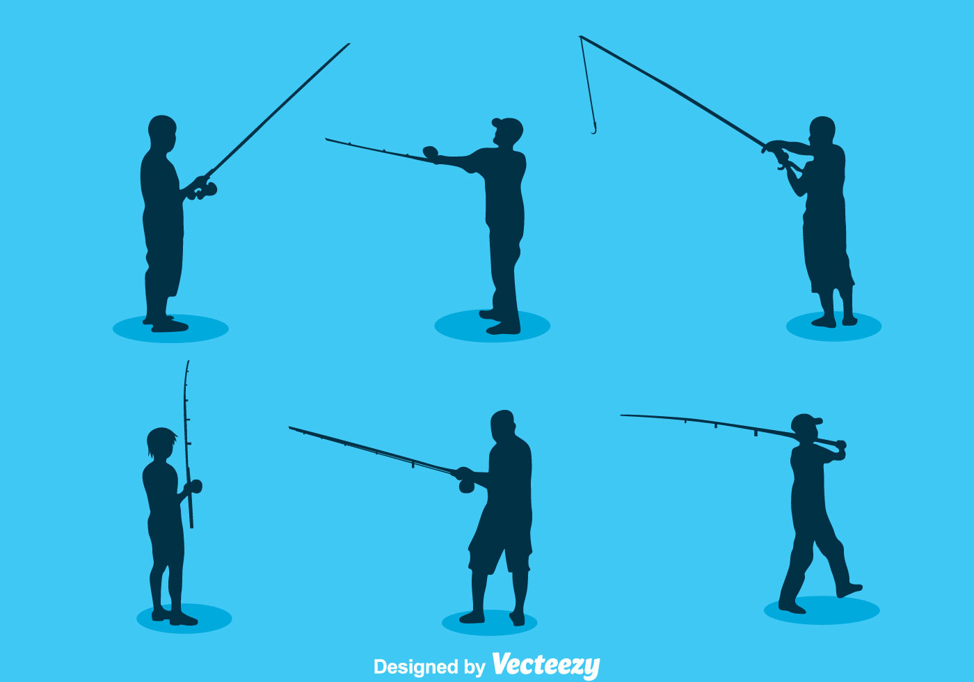 Man Fishing Silhouette Vector - Download Free Vectors ...