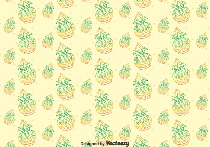 Happy Kalash Seamless Pattern vector