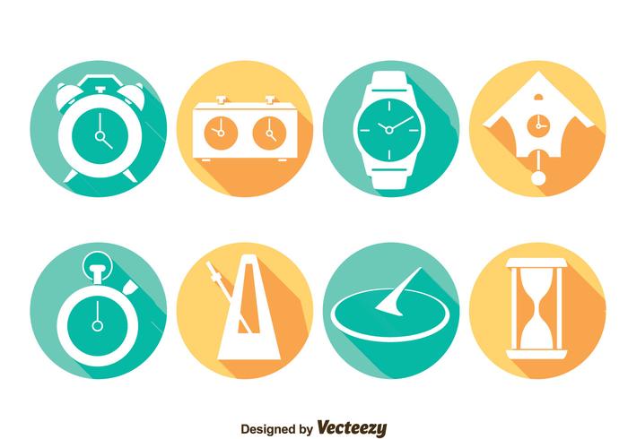 Reloj Long Shadow Icons Vector