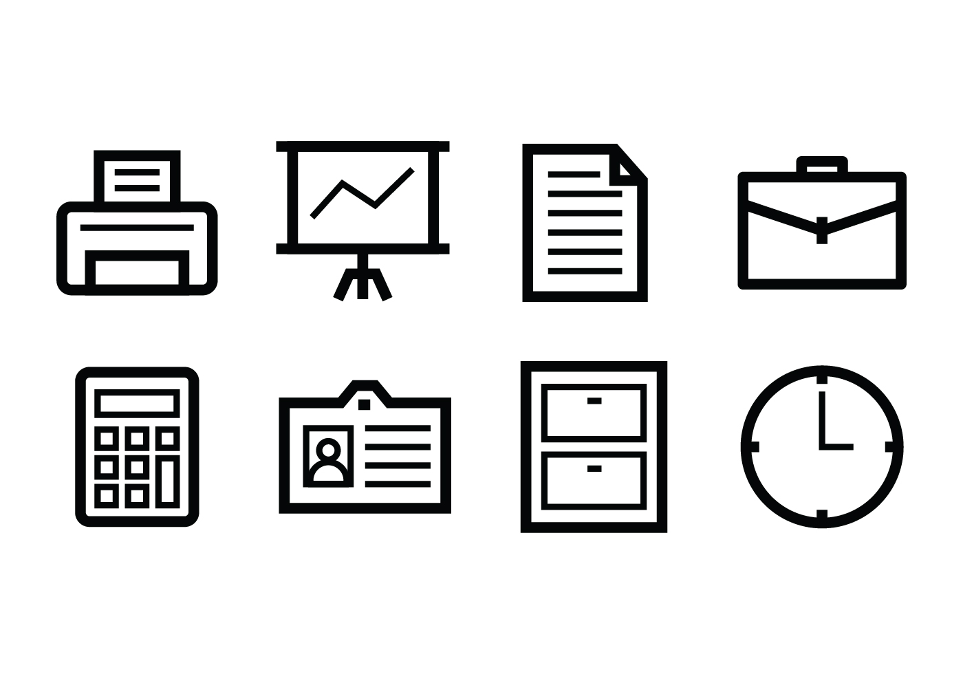 Download Free Office Icon Set 127708 Vector Art at Vecteezy