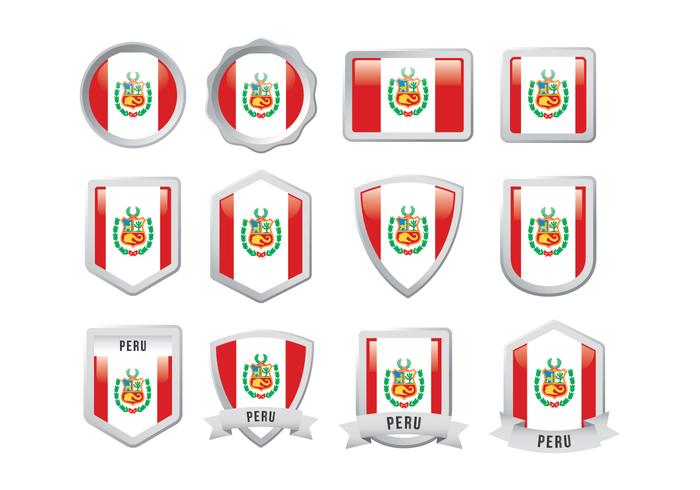 Libre bandera de Perú Badge vector