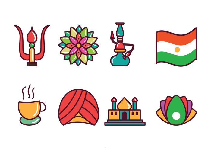 Libere los iconos de la India vector