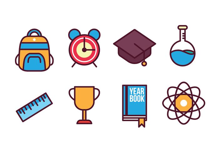 Free School Icon Set vector