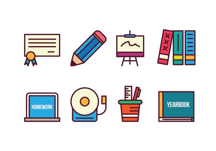 Free School Icon Set vector