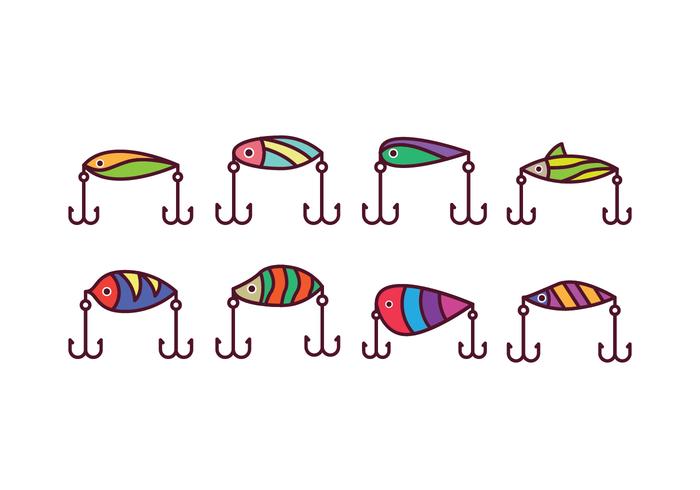 Free Fishing Lure Icon Set Free Fishing Lure Icon Set