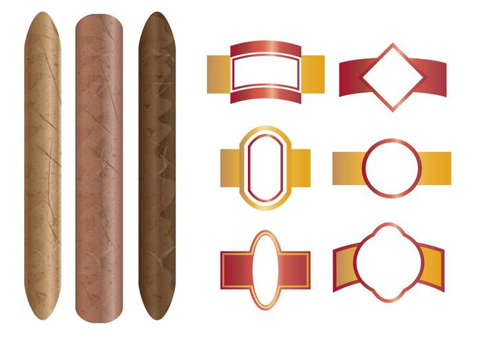 Cigar And The Labels Template vector