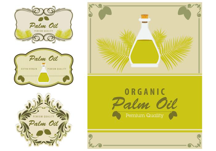 Palm Oil Labels Element vector