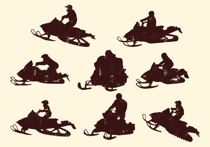 Snowmobiling Silhouette vector