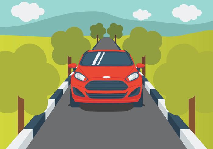 Ford Fiesta On The Road vector