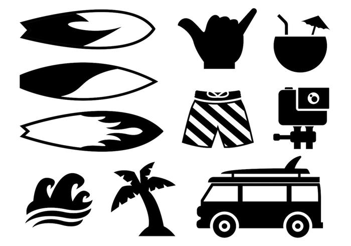 Surfing Icons Vector