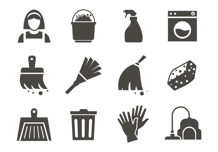 Free Maid Service Cleaning Icons Vector