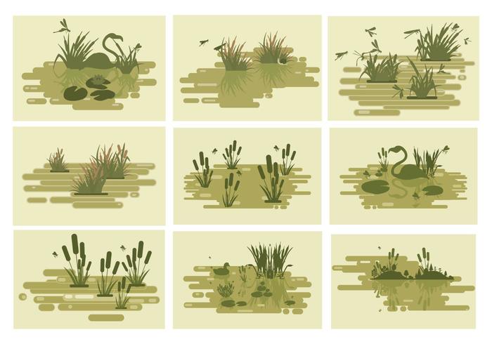 Free Swamp Lakes Vector Illustration