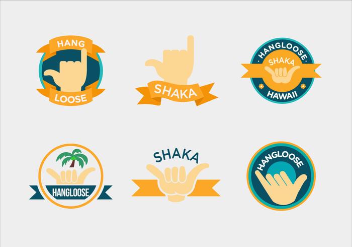 Shaka Label Hand Vectors