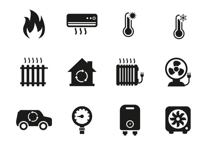 Free Heating and Cooling Icons Vector