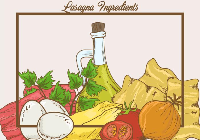 Ingredients of Lasagna Vector