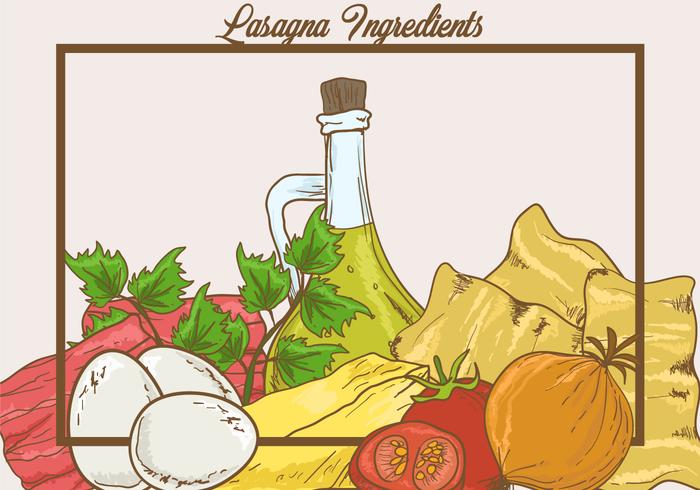 Ingredientes de Lasagna Vector