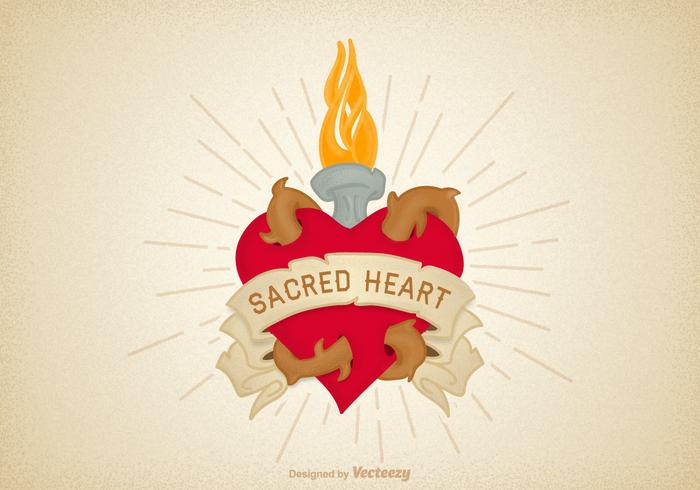 Free Vector Sacred Heart Illustration