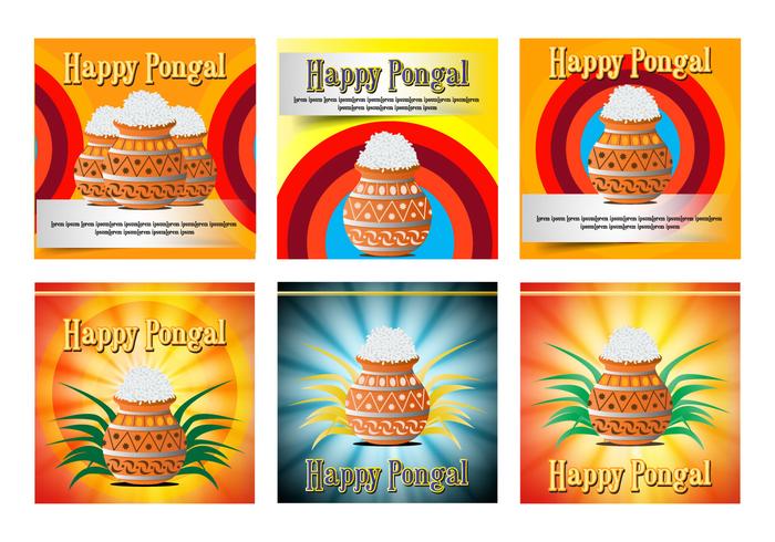 Happy Pongal celebration card poster vector