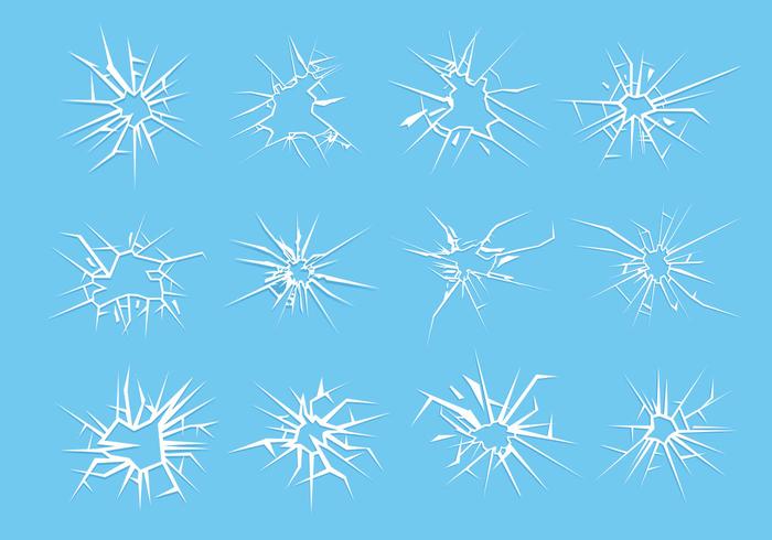 Broken Window In Blue Background vector