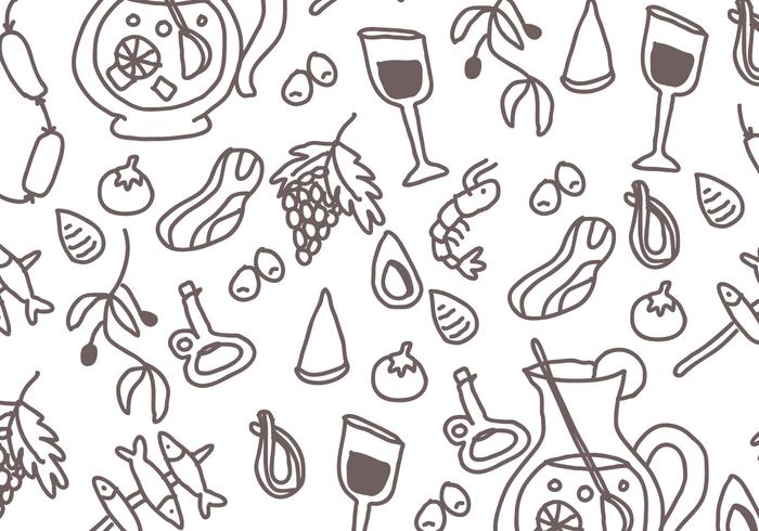 Spanish Food Pattern vector