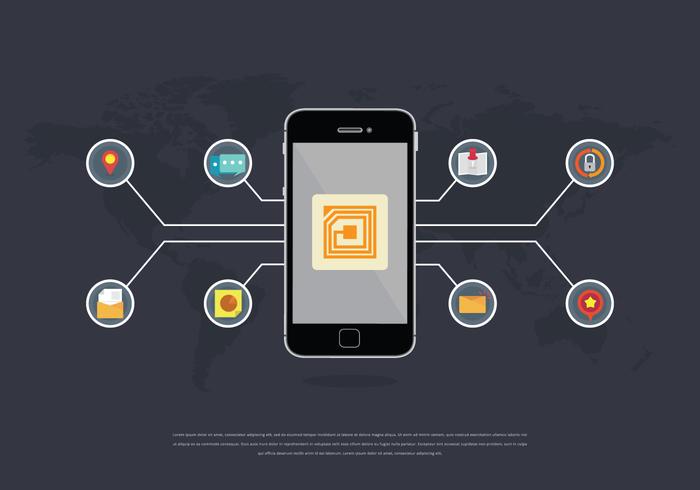 Rfid Mobile GPS Illustration Rfid Mobile GPS Illustration