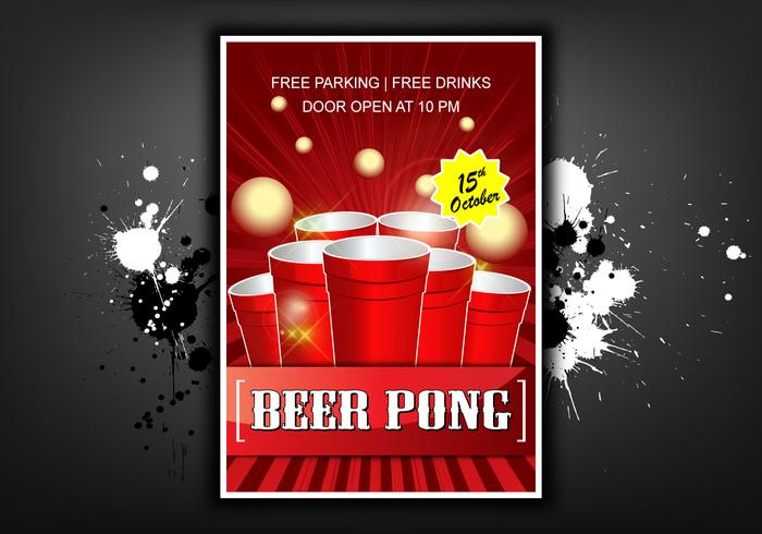 Beer pong poster illustration vector