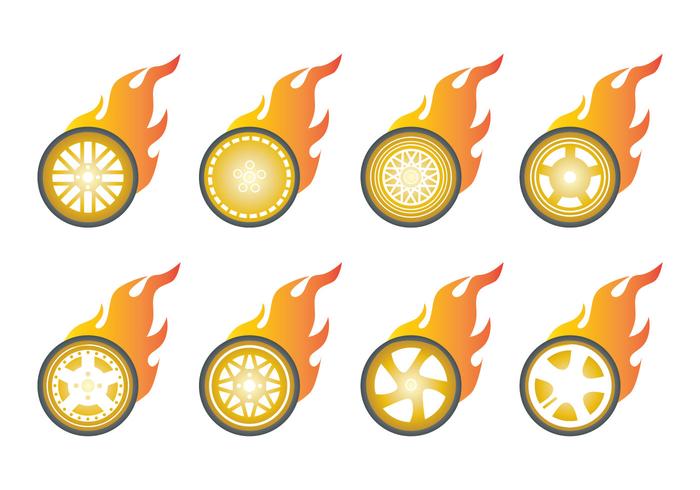 Free Burn Wheels Icon Vector