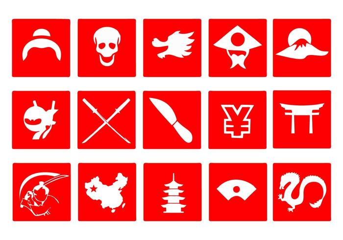 Iconos Japoneses Gratis Vector