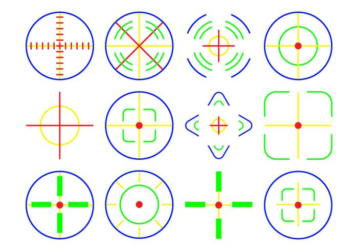 Free Neon Crosshair Icon Vector