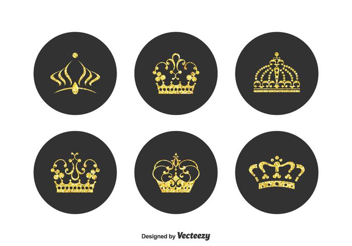 Free Golden Crown Pageant Vector Set Free Golden Crown Pageant Vector Set