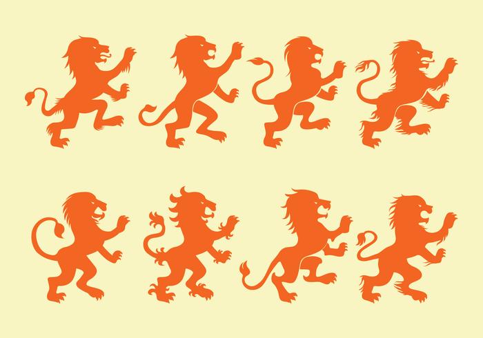 Lion Rampant Icons vector