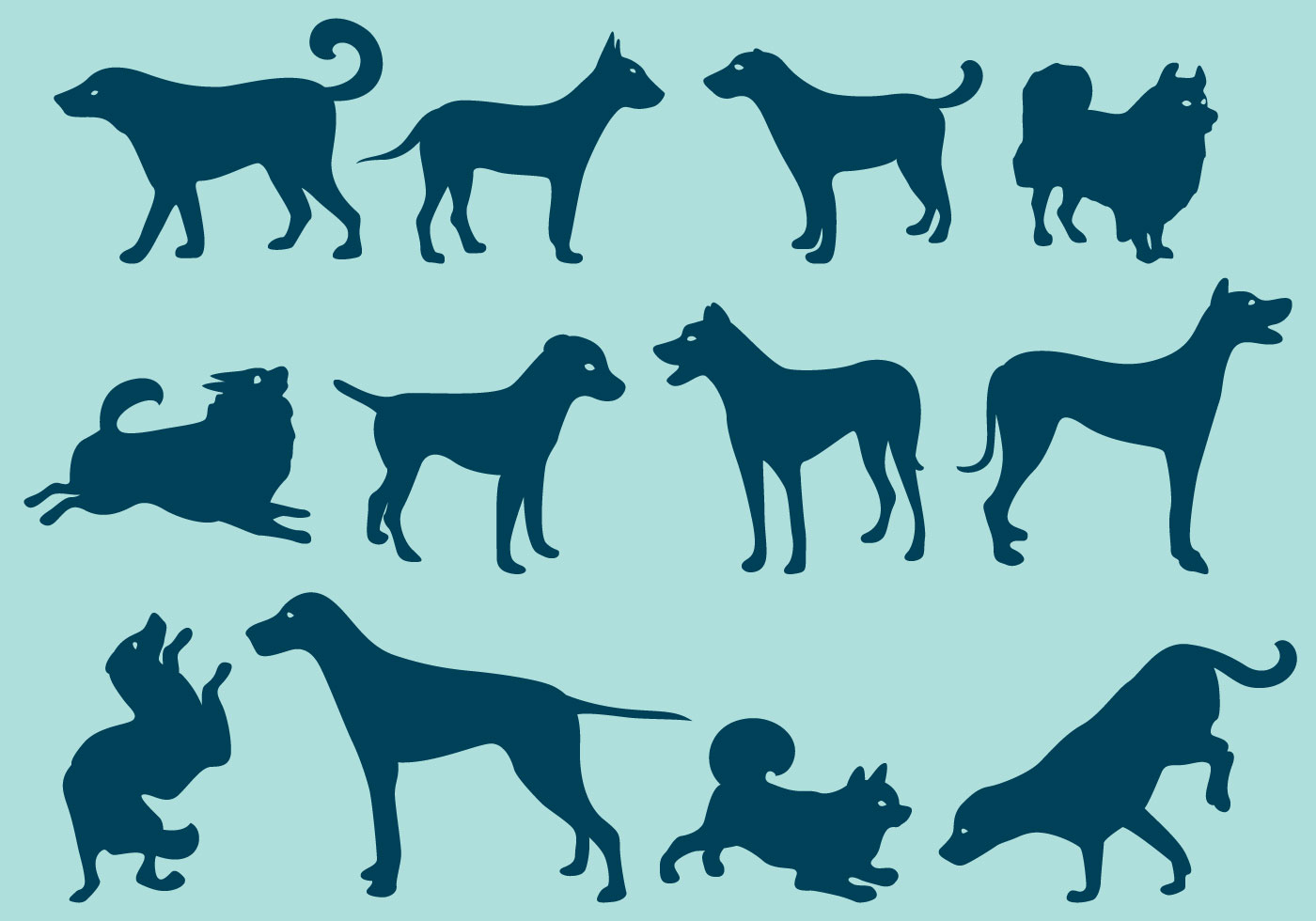 Download Blue Dog Silhouettes 128090 Vector Art at Vecteezy