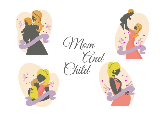 Free Mom and Child Vector Free Mom and Child Vector