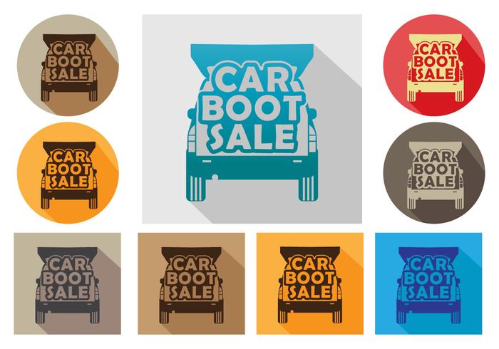 Car boot icon vector set Car boot icon vector set