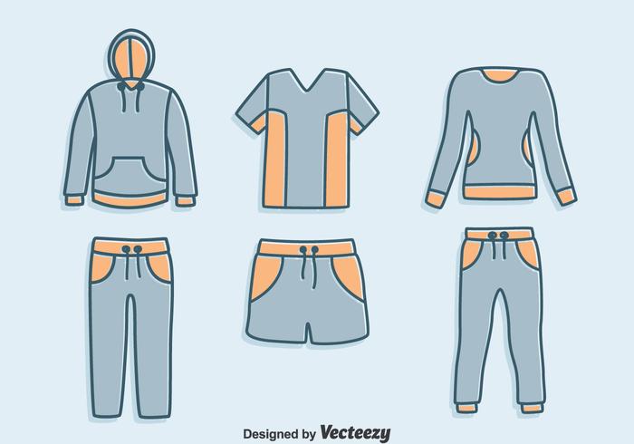 Hand Drawn Tracksuit Vector Set
