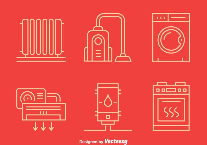 Iconos de la línea de electrodomésticos vector