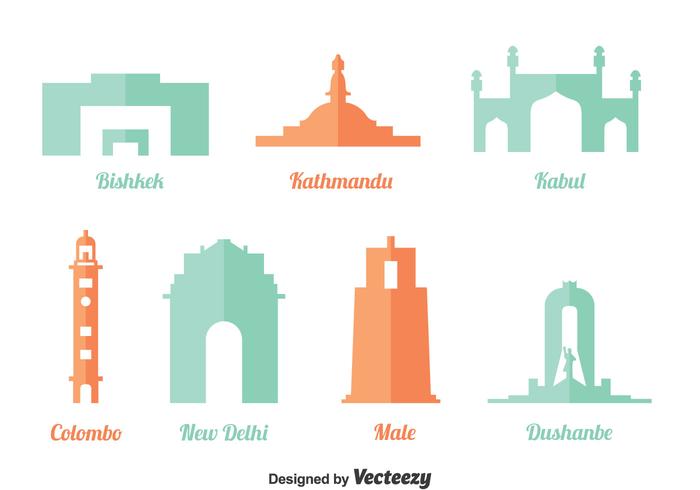 Asian Landmark Vector Set